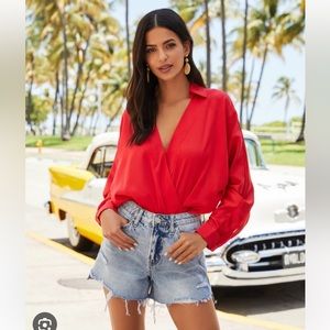 Ruby Red Bodysuit Blouse